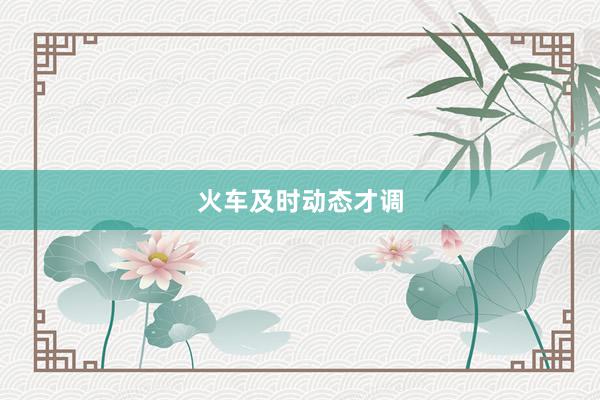 火车及时动态才调